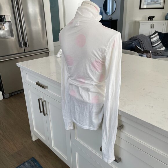 Velvet By Graham & Spencer LS Mock Neck Lightweight Cotton Blend Top White Sz S - Picture 6 of 13